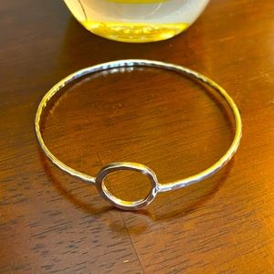 Silpada hammered sterling silver karma open circle bangle